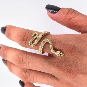 Statement boho chic gold snake ring